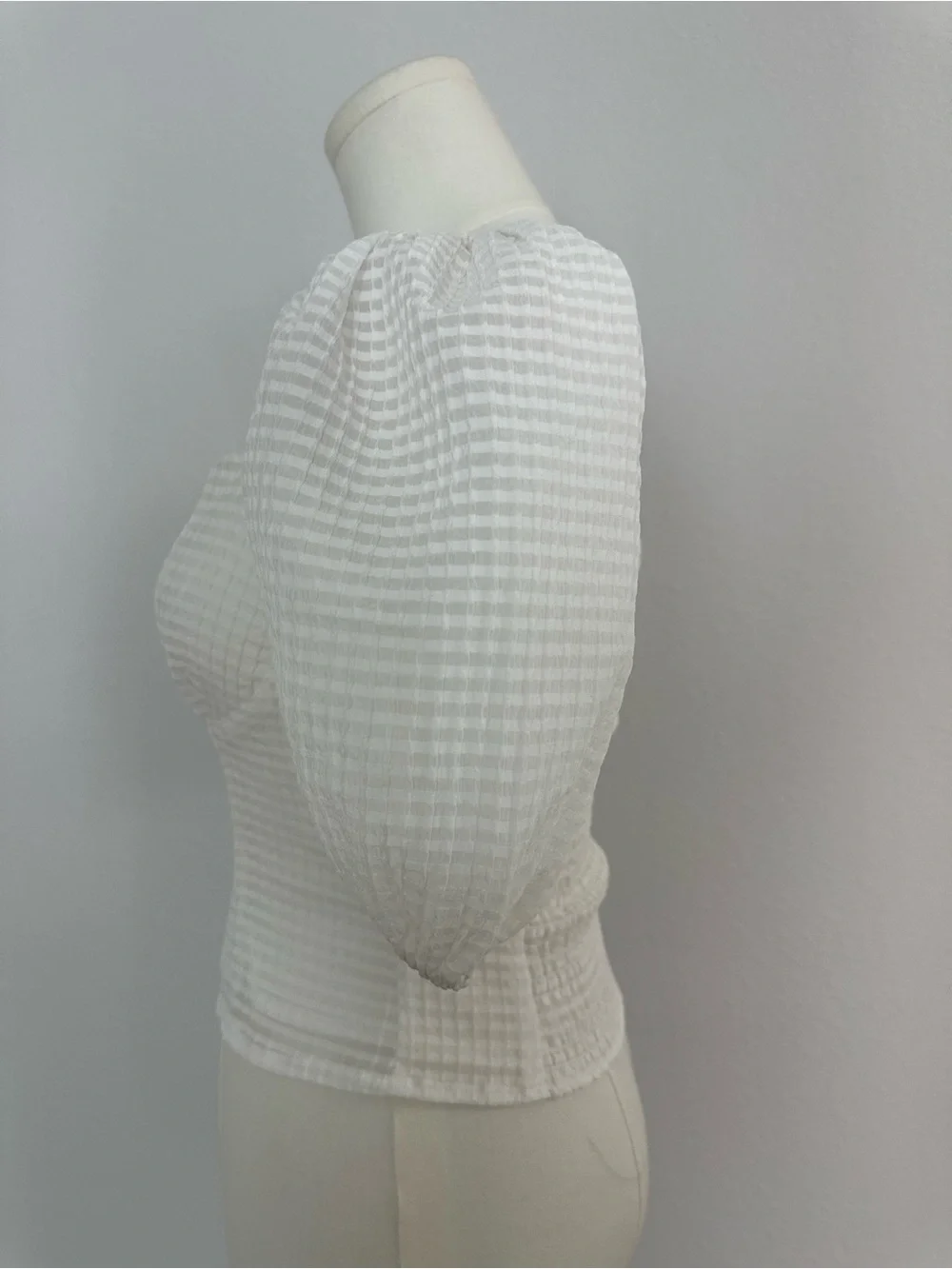 ASTR The Label White Puff Sleeve Bustier Corset Top XS Cottagecore